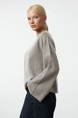 TRENDYOLMİLLA More Sustainable Taş Basic Triko Kazak TWOAW25KZ00313