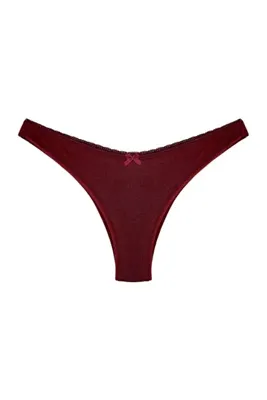 HNX Bordo Pamuklu Kumaş Basic Brazil Kadın Külot
