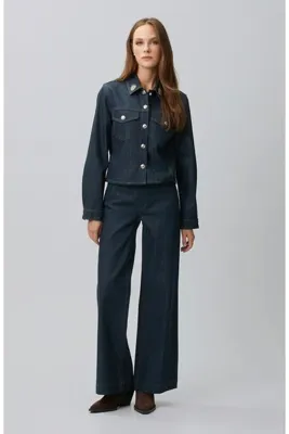 Network Indigo Mavi Bel Toka Detaylı Denim Pantolon