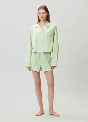 Polo Ralph Lauren-Lingerie Turuncu Yeşil 2li Pijama Seti
