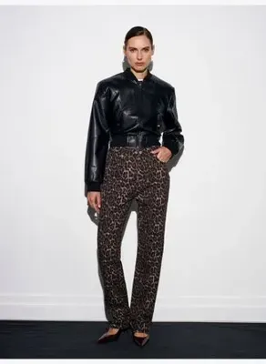 Dilvin 72083 %100 Pamuk Leopar Straight Jean