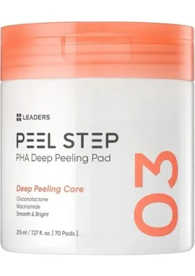 Leaders Peel Step Pha Deep Peeling Pad | Gözenek & Siyah Nokta Karşıtı Arındırıcı Tonikli Ped | 70 Adet