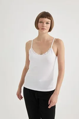 Defacto Fall In Love Regular Fit Ince Askılı Beyaz Modal Atlet A9752ax23wn