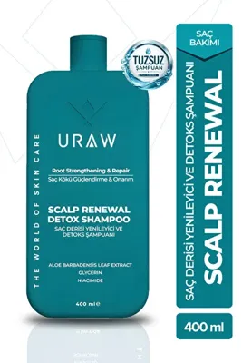 Uraw Saç Derisi Yenileyici Ve Detoks Şampuanı | Renk Pigmentini Koruyan Tuzsuz Şampuan | Scalp Renewal 400 ml