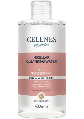 Celenes By Sweden Cloudberry Misel Temizleme Suyu Kuru ve Hassas Ciltler, 400 ml
