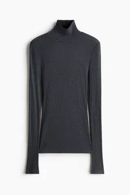 H&M İpek Karışımlı ve Yarım Balıkçı Yakalı Üst
