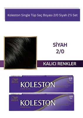 WELLA Koleston Single Tüp Saç Boyası 2/0 Siyah 2'li Set