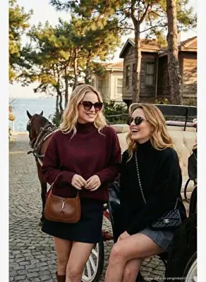 Lela Oversize Fit Balıkçı Yaka Yumuşak Dokulu 2'li Paket Triko Kazak Kadın KAZAK 680KZ00469S2