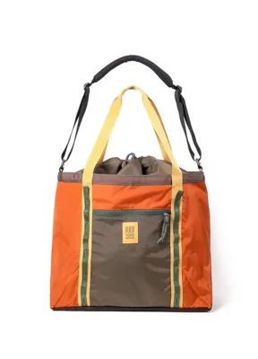 Topo Designs Mountain Utility Tote Bag Woodland Terracotta Turuncu Unisex Omuz Çantası