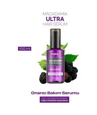 Kundal Parlaklık Sunan Besleyici Saç Serumu Kundal Macadamia Ultra Hair Serum 100ml (Blackberry Bay)