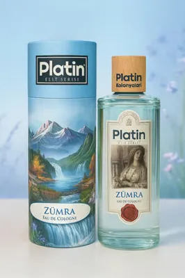 platin Elit Serisi Silindir Kutu Ahşap Kapaklı 80° 250 Cc. Cam Şişe Zümra Çiçeği Kolonyası