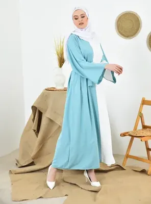 Filizzade Kuşaklı Salaş Ferace - Mint - Filizzade