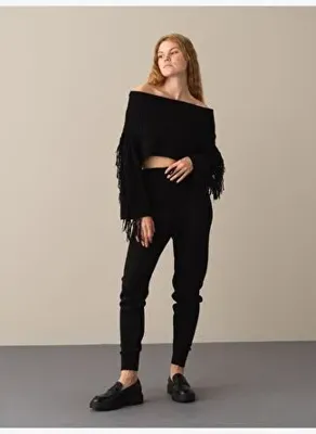 Xint Siyah Oversize Kazak