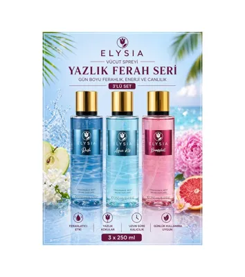elysia Elysıa Rush & Aqua Kiss & Bomshell 3 Lü Kadın Vücut Spreyi Seti 250 Ml X3 Yazlık Ferah Seri