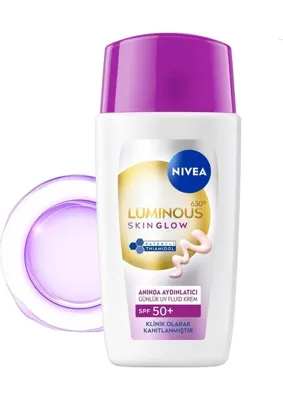 Myg Plus Nıvea SPF50 LUMINOUS630 Skin Glow Aydınlatıcı Yüz Güneş Kremi 40ML, Nemlendirici, Eşit Cilt Tonu, Niasinamid, Thiamidol
