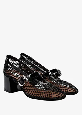 Alaïa Fishnet Siyah Fileli Topuklu Ayakkabı