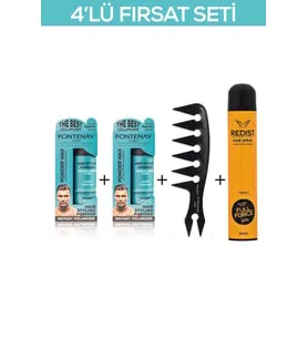 Fontenay Saç Şekillendirici Pudra Toz Wax Mat Effect Ve Ultra Strong 20gr + Şekil Tarak'ı 2 + Saç Spreyi 2 400ML 4'lü Set