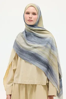 cs camellia scarf Silent Kraş Şal - Sarı Gri