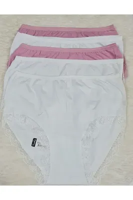 Tutku Kadın Paça Dantelli Bato Külot 3'lü Paket Karışık Renk