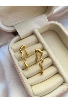 Aksesuar Çelik Gold Tasarım Küpe