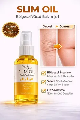 For You Gold İnceltmeye Ve Sıkılaştırmaya Yardımcı Selülit Karşıtı Slim Oil, Yağ 60 ml
