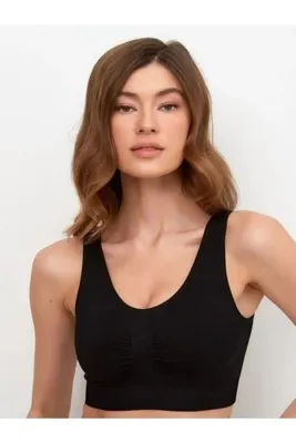 MİSTİRİK Panax Model Toparlayıcı Sıkılaştırıcı Kalın Askılı Pedli Büstiyer Siyah Renk
