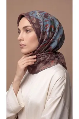 ls luvensara Luven Sara Çiçek Desen Eşarp Bordo