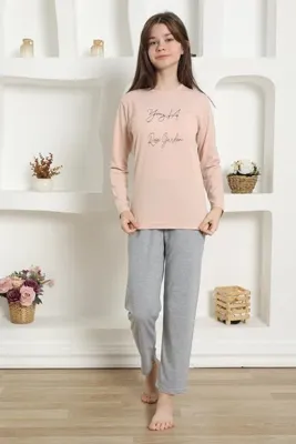 Genel Markalar Moda Çizgi Kız Çocuk Penye Pijama Takım 20425