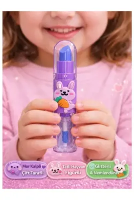 NUNUKO Çift Taraflı Tatlı Hayvan Figürlü Çocuk Ruj ve Lip Gloss