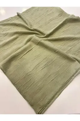 KİBAR İPEK Bambu kraş düz renk dikişli pamuklu Eşarp 100x100cm