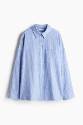 H&M Keten Karışımlı Oversize Gömlek