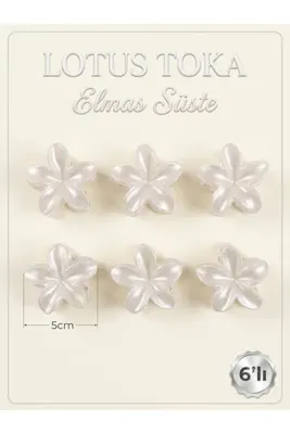 E Elmas Lotus Çiçeği Mandal Toka KÜÇÜK Boy 5CM SET (2li-4lü-6lı SEÇENKELERDEN SEÇEBİLİRSİNİZ]