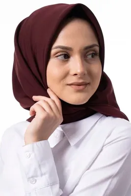 Kadınbona Ithal % 100 Lüks Medine Ipeği Eşarp Bordoca