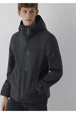 Mavi M0110848 Su İtici Pro-Tech Water-Replent Kapüşonlu Spandex Erkek Mont SİYAH