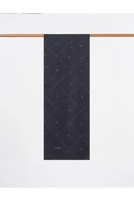 Kayra İmza Figürlü Monogram Şal Siyah