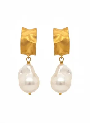 Linya Jewellery Cora İncili Halka Küpe