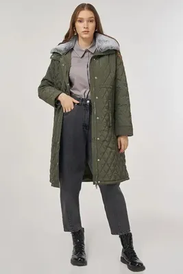 Kayra Kürk Detaylı Anorak Mont Haki