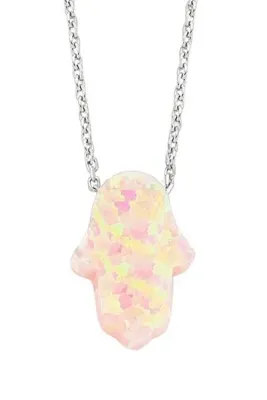 Söğütlü Silver 925 Ayar Gümüş Opal Taşlı El Mira Kolyesi SGTL1749