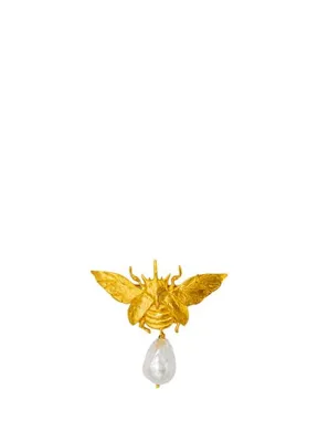 Maison Mara Golden Wing Pearl 22 Ayar Altın Kaplama Kadın Broş Broş