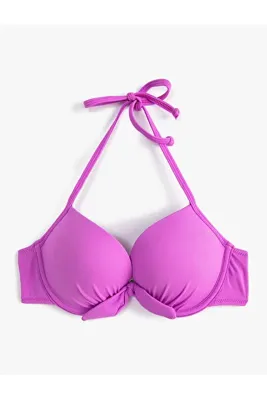Koton Push Up Bikini Üstü Dolgulu Balenli Boyundan Bağlamalı