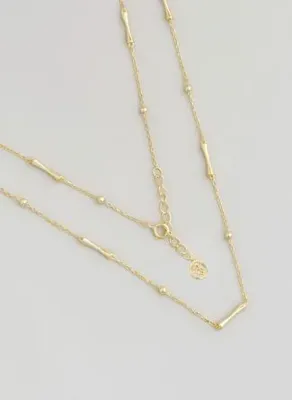 So Chic Minimal Dizayn 18 Ayar Sarı Altın Kaplama 45 Cm Gümüş Zincir Kolye
