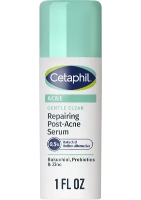Cetaphil Cetaphıl Nazik Temizle Onarıcı Akne Sonrası Serum, Retinol Alternatif, Hassas Ciltler Için Yağsız Serum, 1 Fl Oz, Bakuchiol, Cilt Tonunu ve Akne Sonrası Izleri Iyileştirir, Dermatolog Önerilen Marka