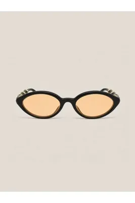 Eyemood Unisex Cat Eye Güneş Gözlüğü Siyah Çerçeve Bej Cam Wude C1