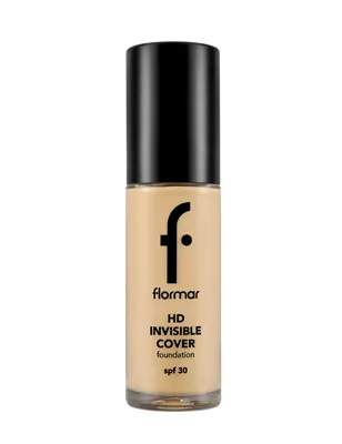 Flormar Invisible Cover HD Hafif Yapılı & Yarı Parlak Bitişli SPF30 Fondöten 120 Hney