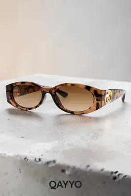 QAYYO Accessories Geran Leopar Kahverengi Uv400 Korumalı Ultra Hafif Kadın Güneş Gözlüğü