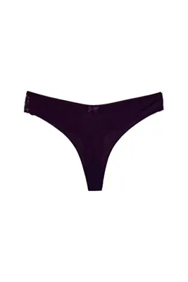 HNX Mor Micro Kumaş Arkası Dantel Tanga Kadın Külot