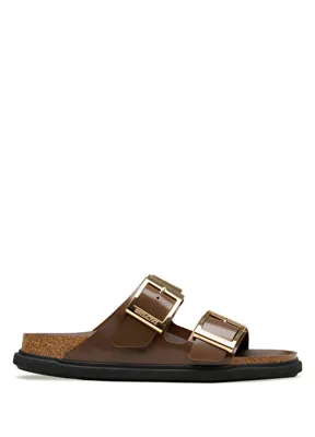 Birkenstock Arizona Droplet Koyu Kahverengi Kadın Deri Terlik