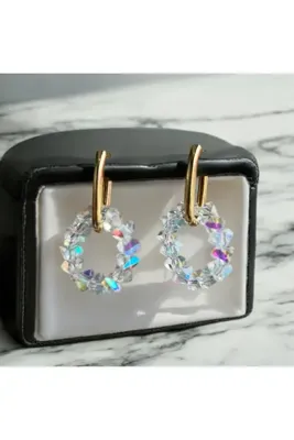 AURA GARDEN Kristal Çelik Küpe