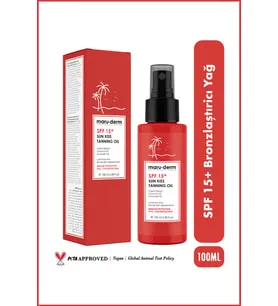 Maru.Derm Maruderm SPF 15+ Sun Kiss Tanning Oil | SPF 15+ Bronzlaştırıcı Yağ 100 ML