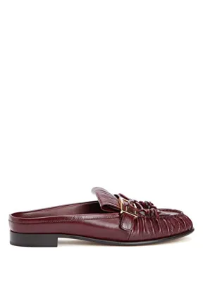 Fendi Bordo Kadın Deri Loafer